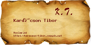 Karácson Tibor névjegykártya