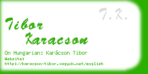tibor karacson business card